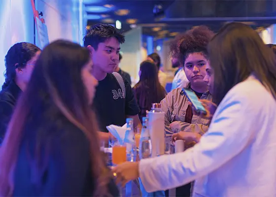 students at the social event on campus