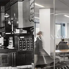 libraries - old and new - collage