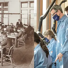 researchers working - collage