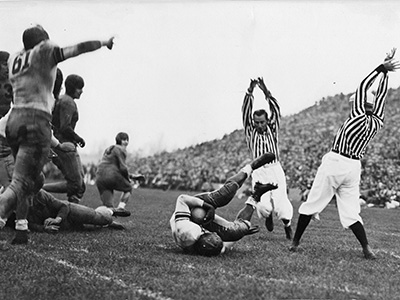 Action shot of football game
