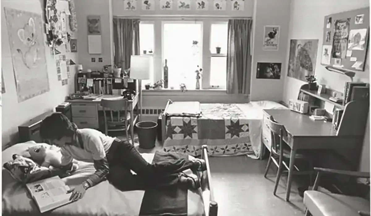 Girl in dorm room