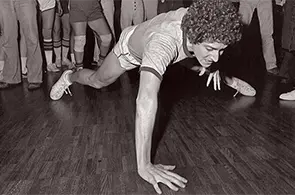 Man dancing at early dance marathon