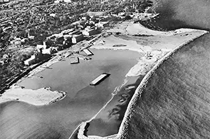 Ariel view of lakefill construction