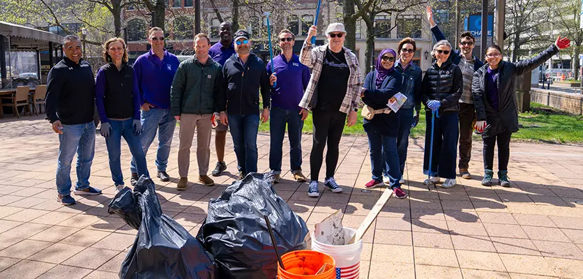 Volunteers gathered
